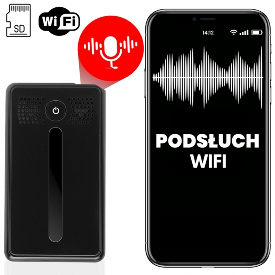 PODSŁUCH MINI DYKTAFON WIFI ZE ZDALNYM PRZEKAZEM GŁOSU NA ŻYWO NAGRYWANIEM