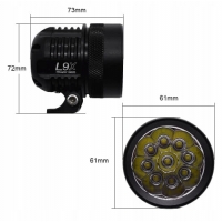 LAMPA REFLEKTOR HALOGEN MOTOCYKLOWY 90W 9000LM lightbar LED CREE 1 szt. HQ