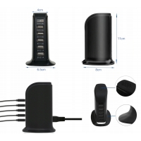 UKRYTA KAMERA WiFi W ŁADOWARCE 5xUSB ŁADOWARKA SZPIEGOWSKA PODGLĄD NA ŻYWO