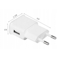 UNIWERSALNA BIAŁA ŁADOWARKA SIECIOWA 1x USB BOCZNY PORT USB 5V/2A
