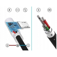 KABEL KĄTOWY 2 w 1 Micro USB + Typ-C DO TELEFONU, KAMERY, LOKALIZATORA GPS
