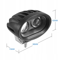 LAMPY REFLEKTORY HALOGENY MOTOCYKLOWE 20W 2000LM LED CREE + PRZEŁĄCZNIK