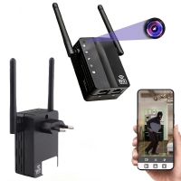 REPEATER WZMACNIACZ SIECI -DYSKRETNIE WBUDOWANA KAMERA WiFi PODGLĄD NA ŻYWO