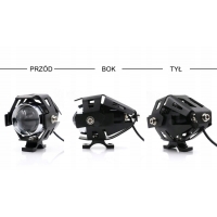 LAMPY REFLEKTORY HALOGENY MOTOCYKLOWE LED CRE U5 3000LM 2szt 3 tryby 12-80V