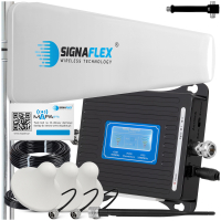 REPEATER, WZMACNIACZ SYGNAŁU 4G LTE i INTERNETU, MOCNY 65dBi + ANTENY 15m