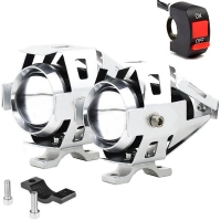 LAMPY REFLEKTORY HALOGENY MOTOCYKLOWE LED CRE U5 3000LM 2szt 3 tryby 12-80V