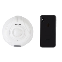 UKRYTA KAMERA WIFI W ATRAPIE CZUJNIKA DYMU CZADU DETEKCJA, OBRAZ + DŹWIĘK