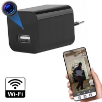 DYSKRETNIE UKRYTA KAMERA  WiFi W ŁADOWARCE SIECIOWEJ USB, OBRAZ NA ŻYWO