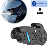 INTERKOM MOTOCYKLOWY EJEAS K1 KAMERA 2K VIDEO 1000m WIFI MESH 4 OSOBY BT5.1