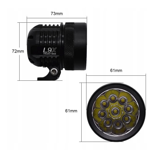 LAMPA REFLEKTOR HALOGEN MOTOCYKLOWY 90W 9000LM lightbar LED CREE 1 szt. HQ