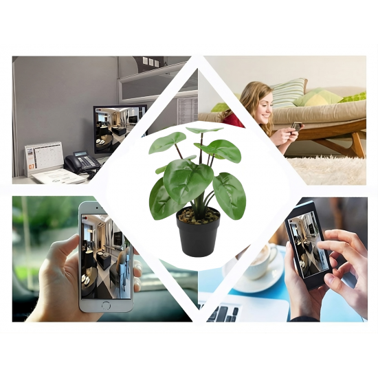 KAMERA WIFI DYSKRETNIE UKRYTA W KWIATKU DETEKCJA RUCHU OBRAZ NA ŻYWO FullHD