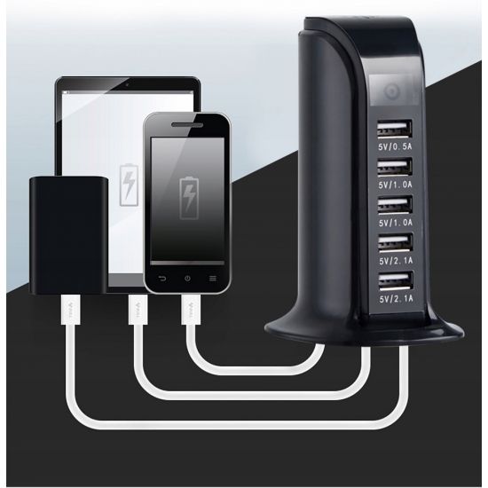 UKRYTA KAMERA WiFi W ŁADOWARCE 5xUSB ŁADOWARKA SZPIEGOWSKA PODGLĄD NA ŻYWO