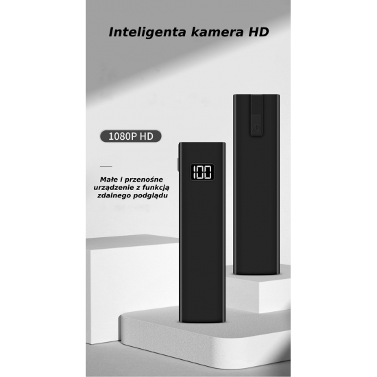 UKRYTA SZPIEGOWSKA DYSKRETNA KAMERA WIFI POWERBANK DETEKCJA RUCH TRYB NOCNY
