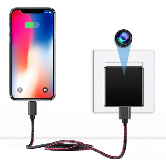 DYSKRETNIE UKRYTA KAMERA  WiFi W ŁADOWARCE SIECIOWEJ USB, PODGLĄD NA ŻYWO