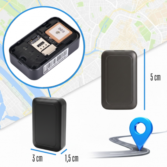 MINI MAŁY LOKALIZATOR TRACKER GPS Z PODSŁUCHEM DO ŚLEDZENIA, MOCNY MAGNES