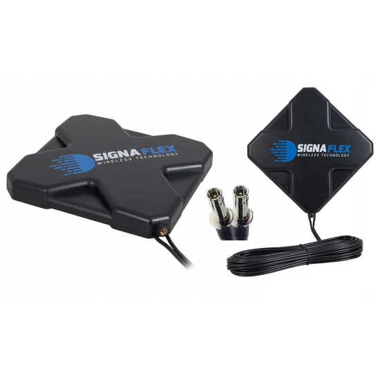 ANTENA DOOKÓLNA DUAL X-Cross 40 dBi GSM, AERO2, 4G LTE z 2x CRC9 + Mapa BTS