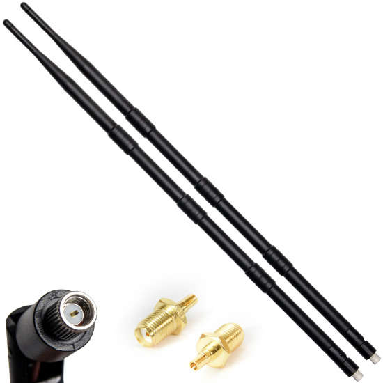 2 x ANTENA DOOKÓLNA BAT 4G LTE 18dbi + 2 x WTYK ADAPTER BECZKA SMAż-CRC9