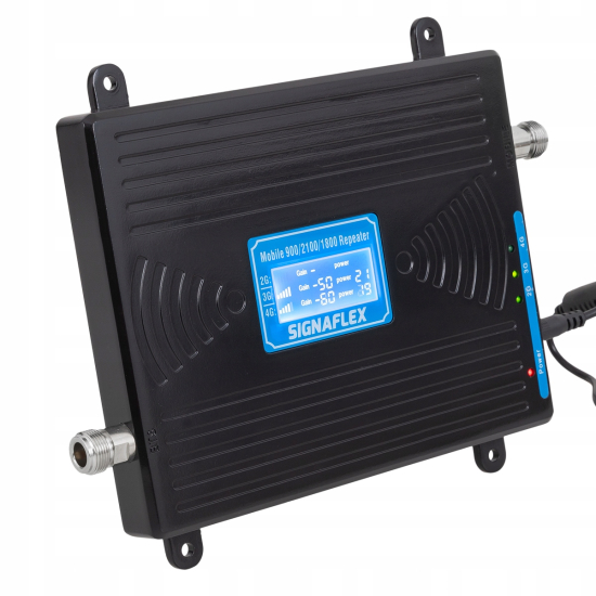 WIELOZAKRESOWY REPEATER, WZMACNIACZ GSM/UMTS/DCS INTERNETU 4G LTE + ANTENY