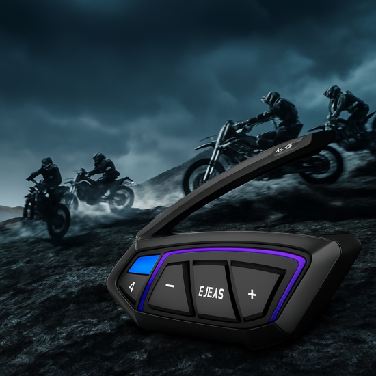 INTERKOM MOTOCYKLOWY EJEAS MS8 8 OSÓB do 7000m IP67 MESH 3 REDUKCJA SZUMÓW