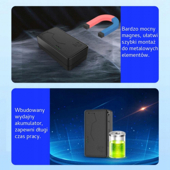 LOKALIZATOR NADAJNIK GPS 4G LTE Z MAGNESEM, 15 DNI