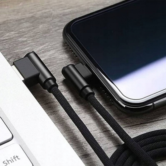 KABEL KĄTOWY 2 w 1 Micro USB + Typ-C DO TELEFONU, KAMERY, LOKALIZATORA GPS
