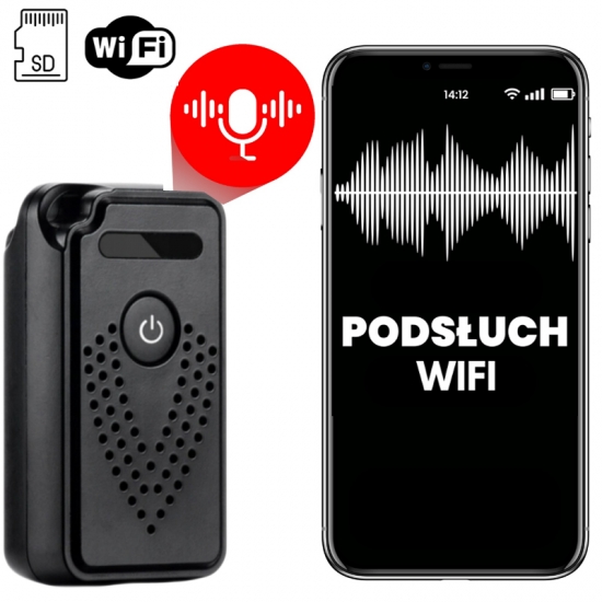 PODSŁUCH MAŁY DYKTAFON WIFI ZE ZDALNYM PRZEKAZEM GŁOSU NA ŻYWO NAGRYWANIEM