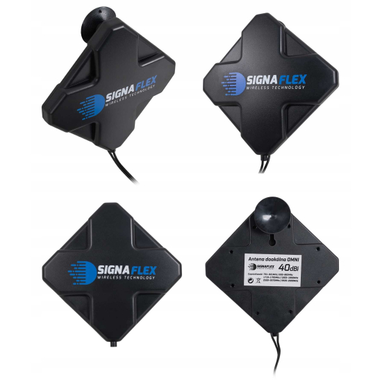 ANTENA DOOKÓLNA DUAL X-Cross 40 dBi GSM, AERO2, 4G LTE z 2x CRC9 + Mapa BTS