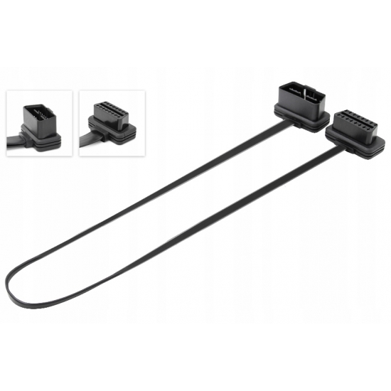 PRZEDŁUŻKA PRZEDŁUŻACZ ADAPTER PŁASKI KABEL 60cm OBD2 16PIN MĘSKI ŻEŃSKI HQ