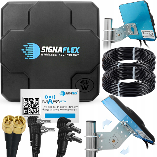ANTENA ZEWNĘTRZNA DO ROUTERA 3G 4G LTE 44dBi HUAWEI CRC9 TS9 SMA 10m+ MAPA