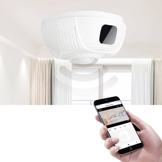 UKRYTA KAMERA WIFI W ATRAPIE CZUJNIKA DYMU CZADU DETEKCJA, OBRAZ + DŹWIĘK