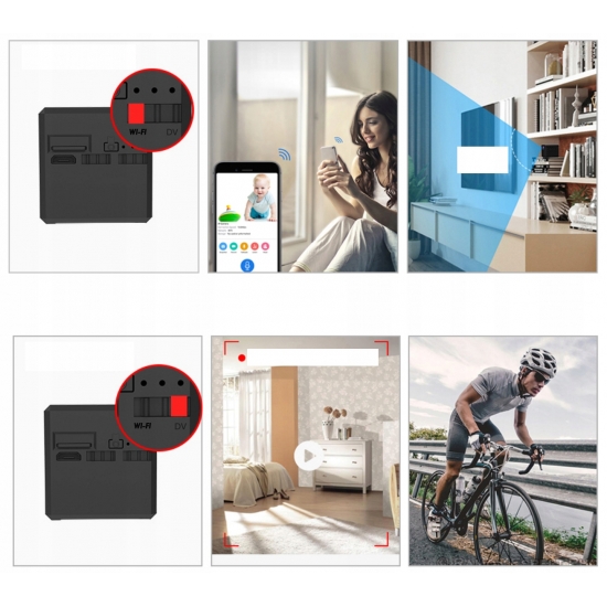 MINIATUROWA KAMERA SZPIEGOWSKA Wi-Fi, CZUJNIK RUCHU PIR, TRYB DZIEŃ / NOC
