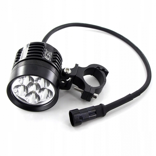 SOLIDNY HALOGEN MOTOCYKLOWY LED CREE 60W 6000LM MOC ŚWIECENIA 12-24V 6000K