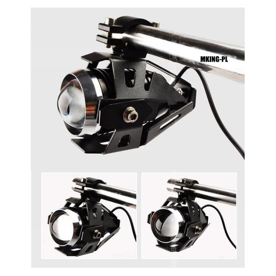 LAMPY REFLEKTORY HALOGENY MOTOCYKLOWE LED CRE U5 3000LM 2szt 3 tryby 12-80V