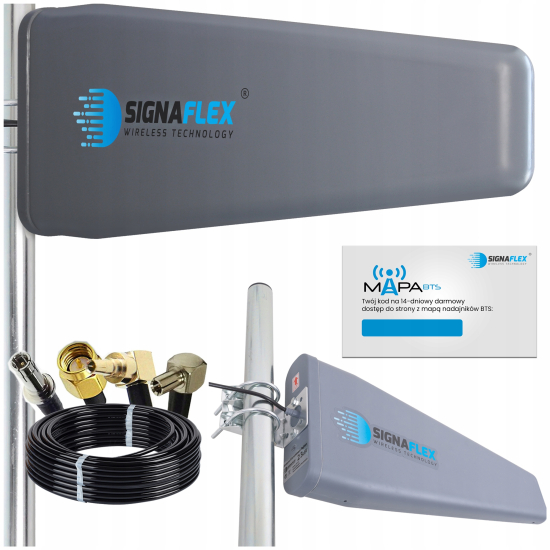 MOCNA ANTENA KIERUNKOWA ZEWNĘTRZNA DO ROUTERA INTERNETU, TELEFONU 4G 5G LTE
