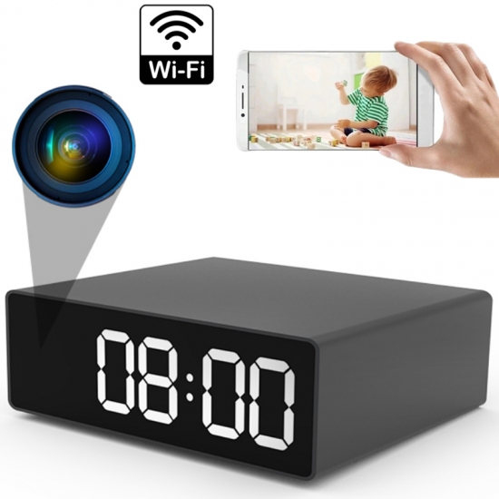 UKRYTA KAMERA WIFI W ZEGARZE BUDZIKU PODGLĄD LIVE DETEKCJA RUCHU TRYB NOCNY