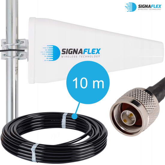 WZMACNIACZ REPEATER SYGNAŁU TELEFONU GSM, INTERNETU 2G 4G +ANTENY 20dBi 10m