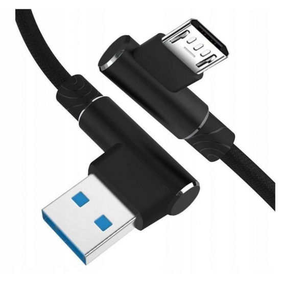 KABEL KĄTOWY 2 w 1 Micro USB + Typ-C DO TELEFONU, KAMERY, LOKALIZATORA GPS
