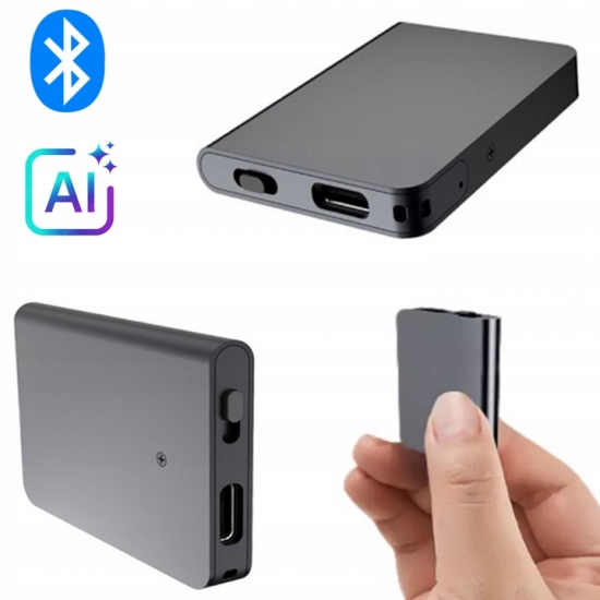 INTELIGENTNY DYKTAFON AI Bluetooth ChatGPT Transkrypcja- GŁOS NA TEKST ,APP