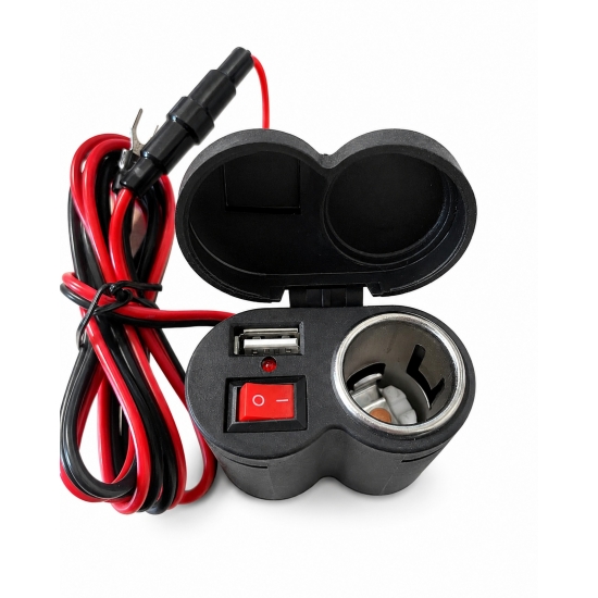 ŁADOWARKA MOTOCYKLOWA USB 12-24V do MOTORU SKUTERA QUAD GNIAZDO ZAPALNICZKI