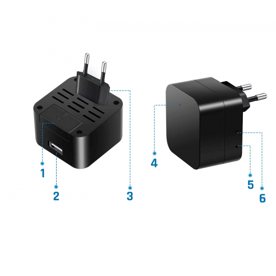 DYSKRETNIE UKRYTA KAMERA  WiFi W ŁADOWARCE SIECIOWEJ USB, PODGLĄD NA ŻYWO