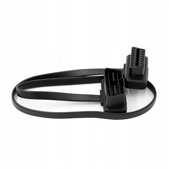 PRZEDŁUŻKA PRZEDŁUŻACZ ADAPTER PŁASKI KABEL 60cm OBD2 16PIN MĘSKI ŻEŃSKI HQ