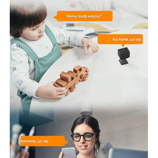 MINI MONITORING KAMERA SZPIEGOWSKA Wi-Fi, DETEKCJA RUCHU , TRYB DZIEŃ / NOC