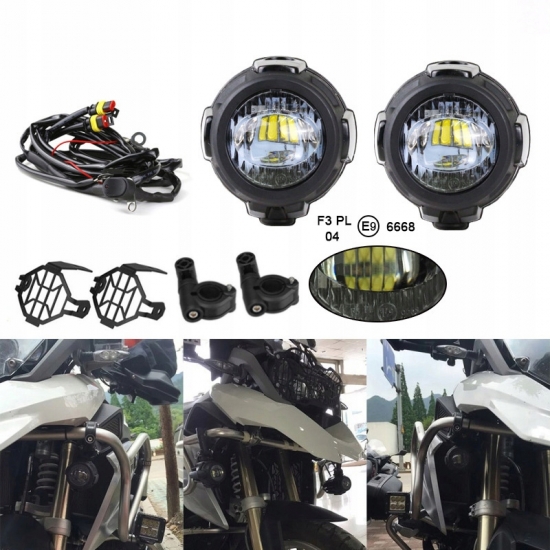 HALOGENY LED 9V - 30V LAMPY V-STORM BMW GS adv varradero 40W Z HOMOLOGACJĄ