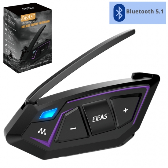 INTERKOM MOTOCYKLOWY EJEAS MS8 8 OSÓB do 7000m IP67 MESH 3 REDUKCJA SZUMÓW