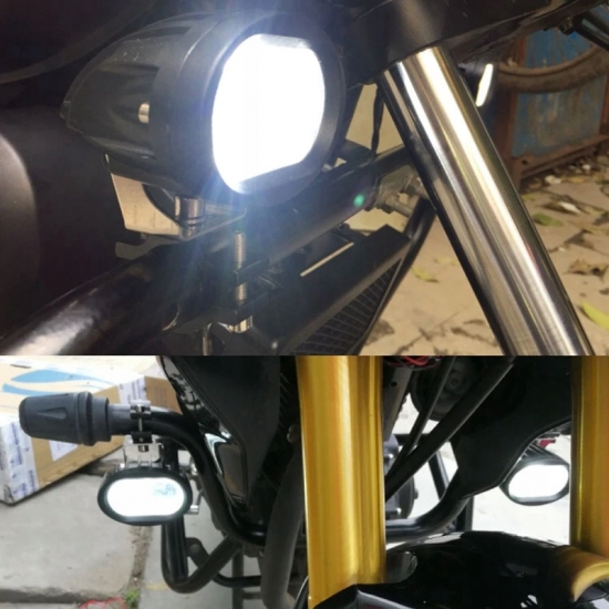 LAMPY REFLEKTORY HALOGENY MOTOCYKLOWE 20W 2000LM LED CREE + PRZEŁĄCZNIK