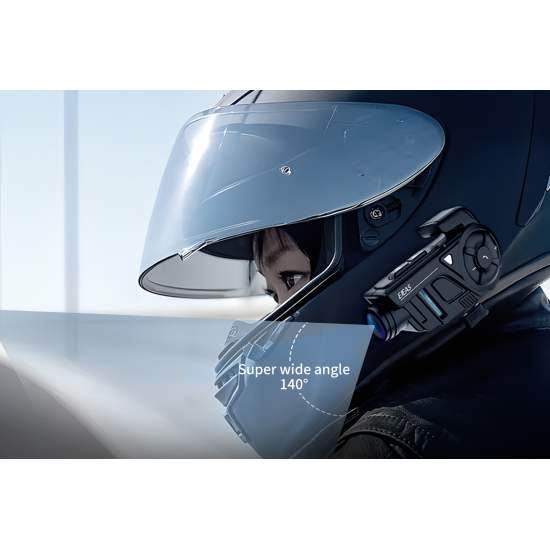 INTERKOM MOTOCYKLOWY EJEAS K1 KAMERA 2K VIDEO 1000m WIFI MESH 4 OSOBY BT5.1